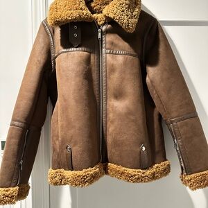 Sam Edelman Tan Shearling Jacket Size Large Worn Once